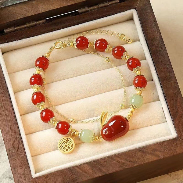 Lucky Rabbit • Natural Red Agate Bracelet