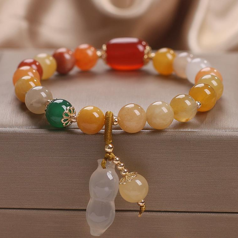 Emerald jade stone & agate bracelet Clearance
