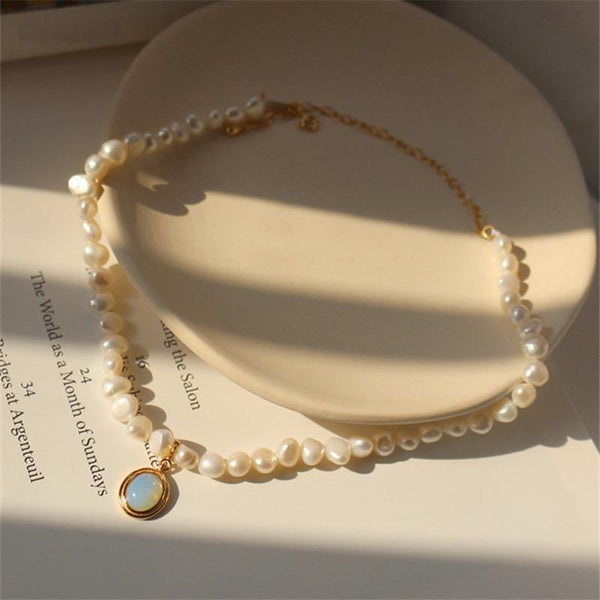Freshwater Pearl & Moonstone Necklace