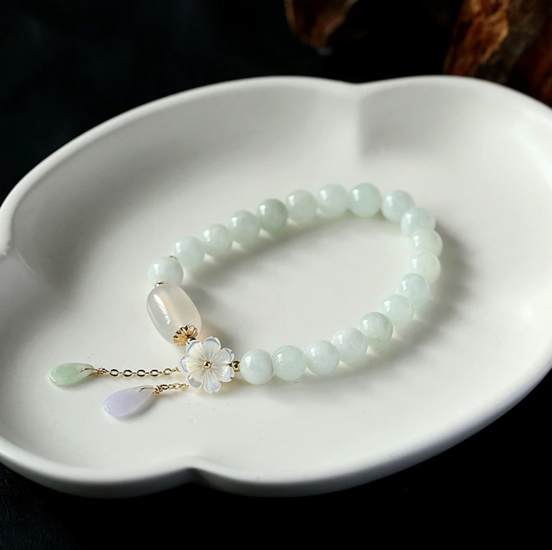 Emerald Jade Stone Agate Bracelet freeshipping Deegnt