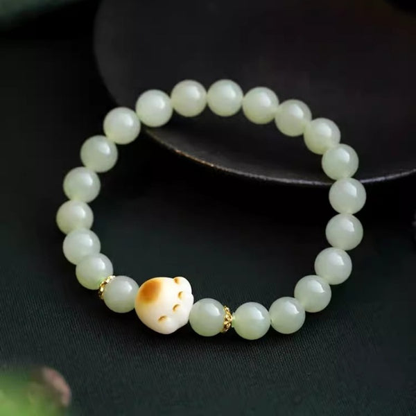 Cat's Claw Natural Emerald Jade Stone Bracelet