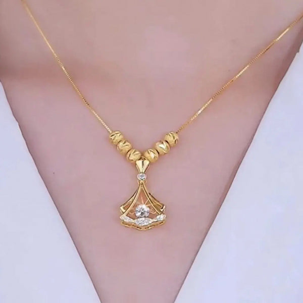 Ginkgo leaf natural crystal necklace