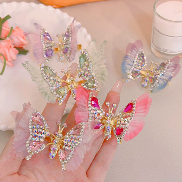 Butterfly hairpin with diamond wings