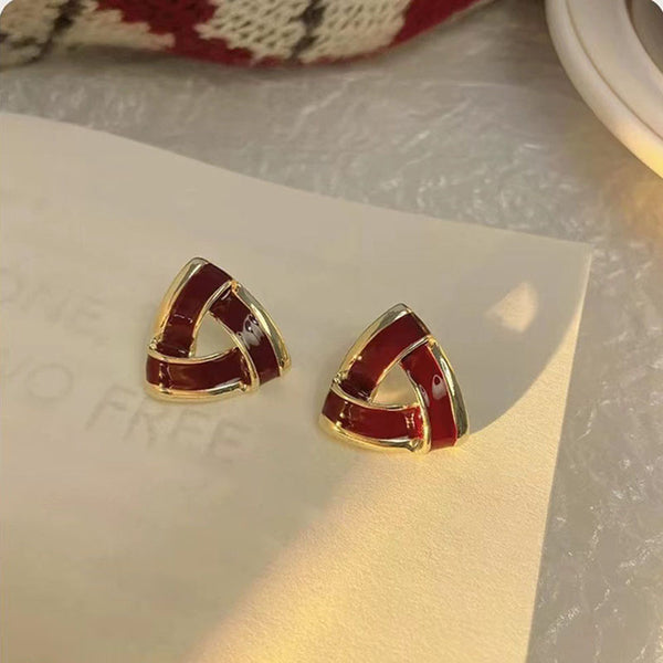 Geometric triangular stud earrings