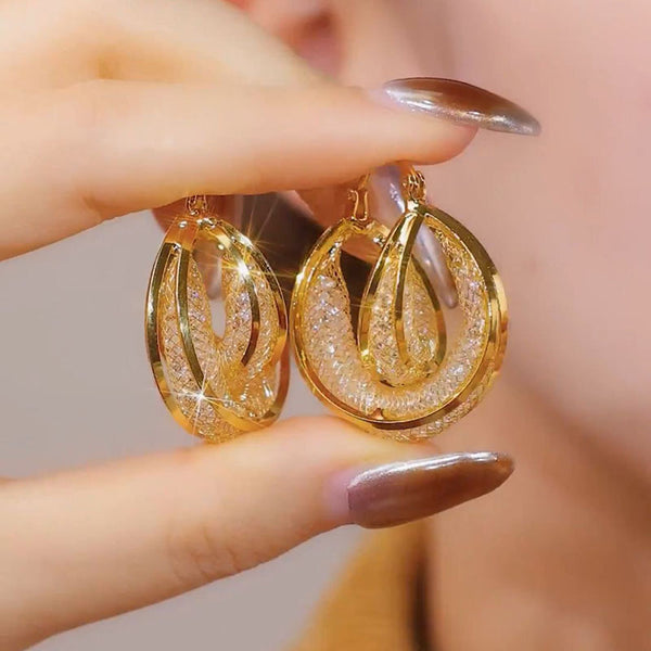 Hollow mesh earrings