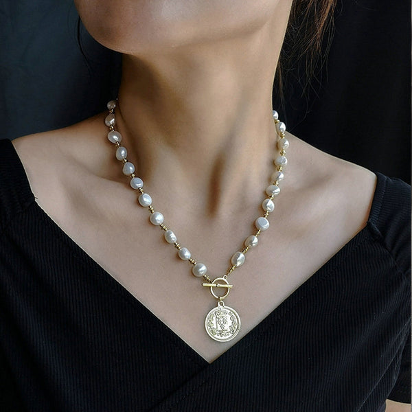 Baroque natural freshwater pearl necklace