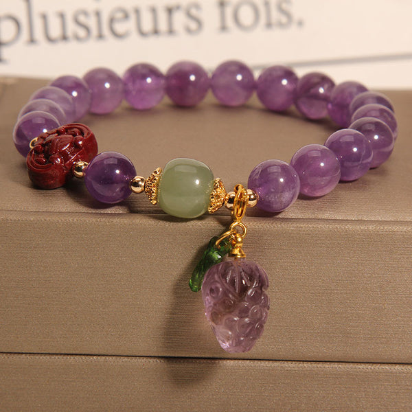 Grape natural crystal bracelet