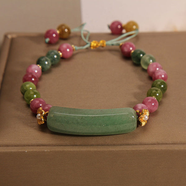Colorful natural tourmaline bracelet