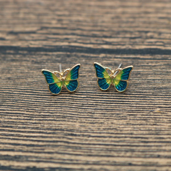 Oil painting style butterfly earrings