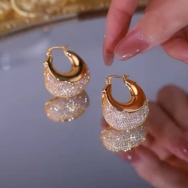 Full diamond cradle earrings