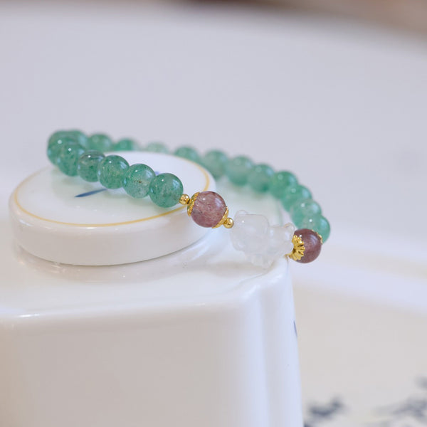 Bear • Strawberry Crystal Bracelet