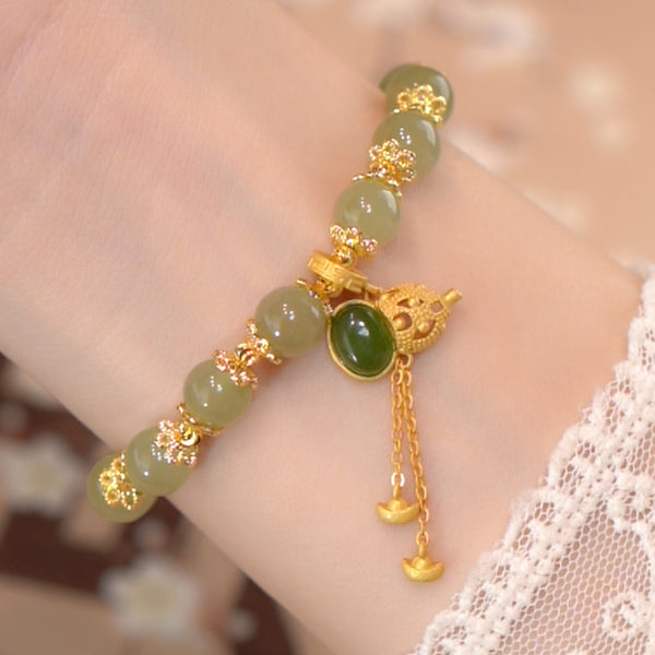 Blessing • Tranquility • Emerald Jade stone Bracelet