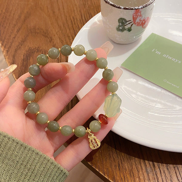 Energy Guardian • Natural Emerald Jade stone bracelet