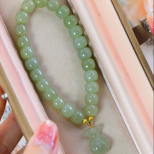 Fortune • Money bag Emerald Jade Stone bracelet