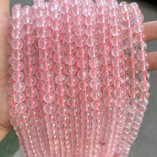 Natural pink crystal loose beads