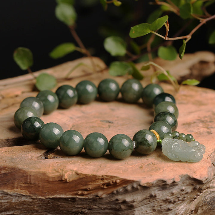 Natural oil green jade bracelet