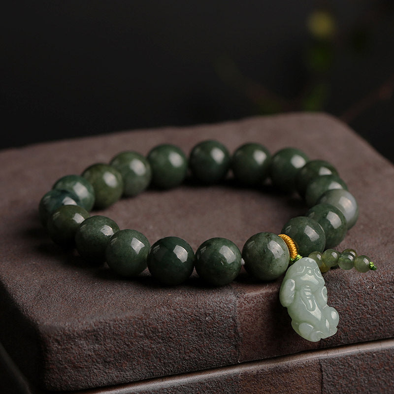 Natural oil green jade bracelet freeshipping - Deegnt