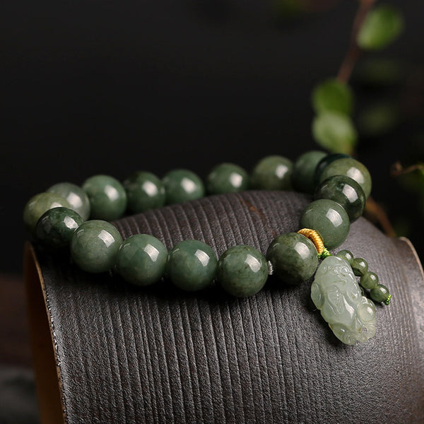Natural oil green jade bracelet