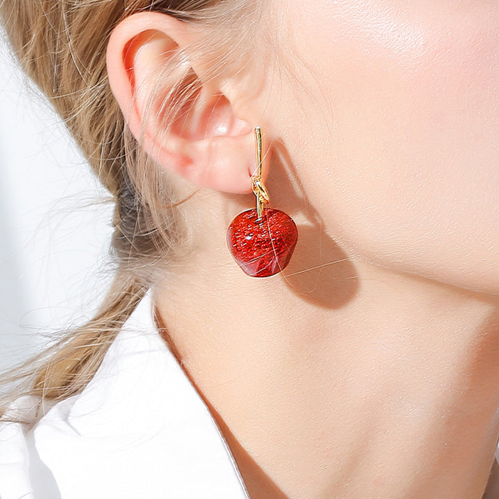 Apple • Red Crystal Earrings