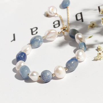 Aventurine jade & pearl bracelet