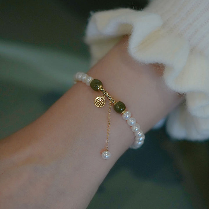 'Lucky Girl'  • Pearl Crystal Bracelet