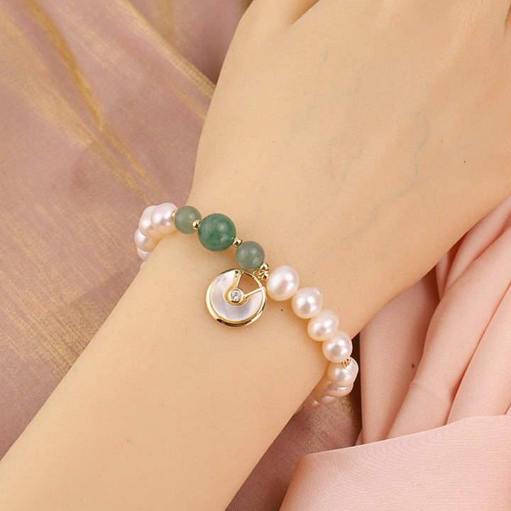 Snail shell • Pearl agate bracelet