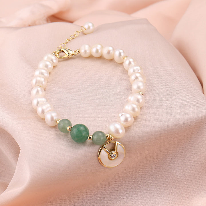 Snail shell • Pearl agate bracelet