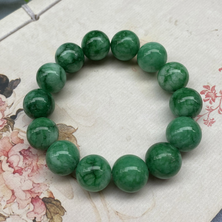Dry green • Quartzite Jade bracelet