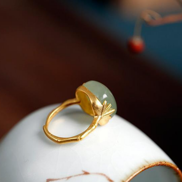 Bamboo section ? Agate jade ring