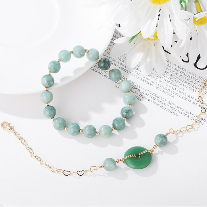 Lucky buckle • Jade and agate bracelet
