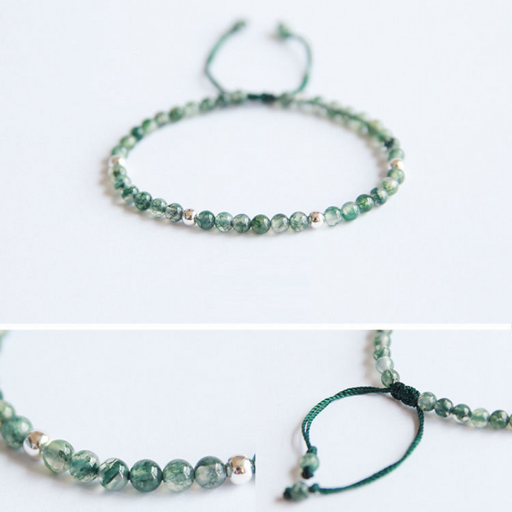 Natural Aquatic Agate • small Bead Bracelet