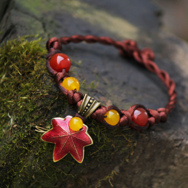 Maple Leaf ? Agate Woven Bracelet