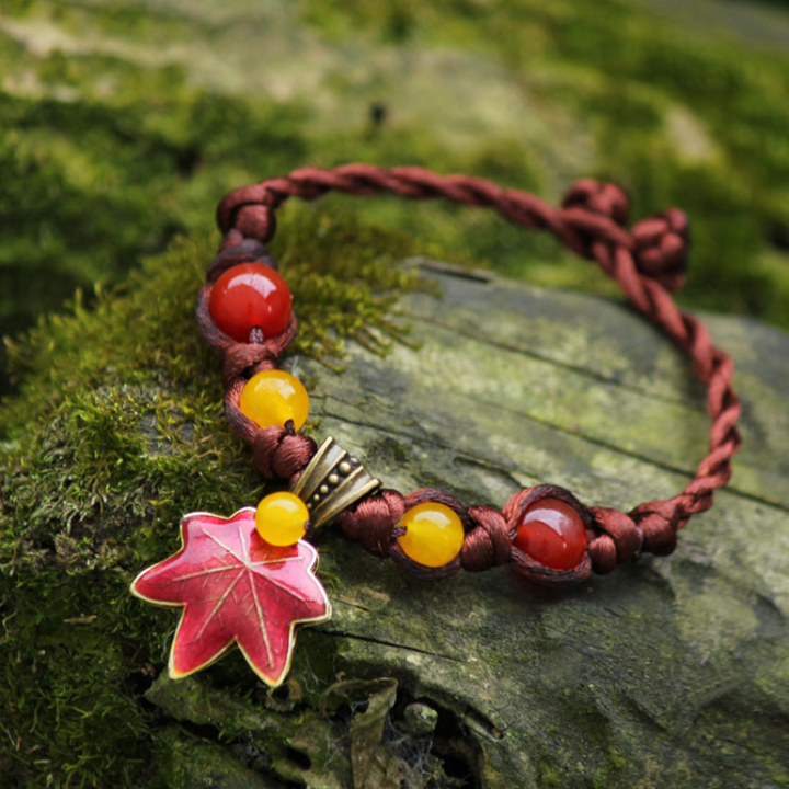 Maple Leaf • Agate Woven Bracelet