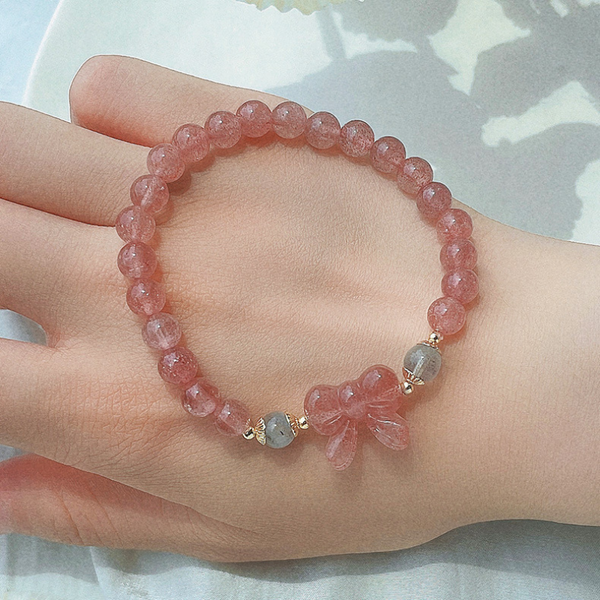 bow-knot • Strawberry Crystal Bracelet