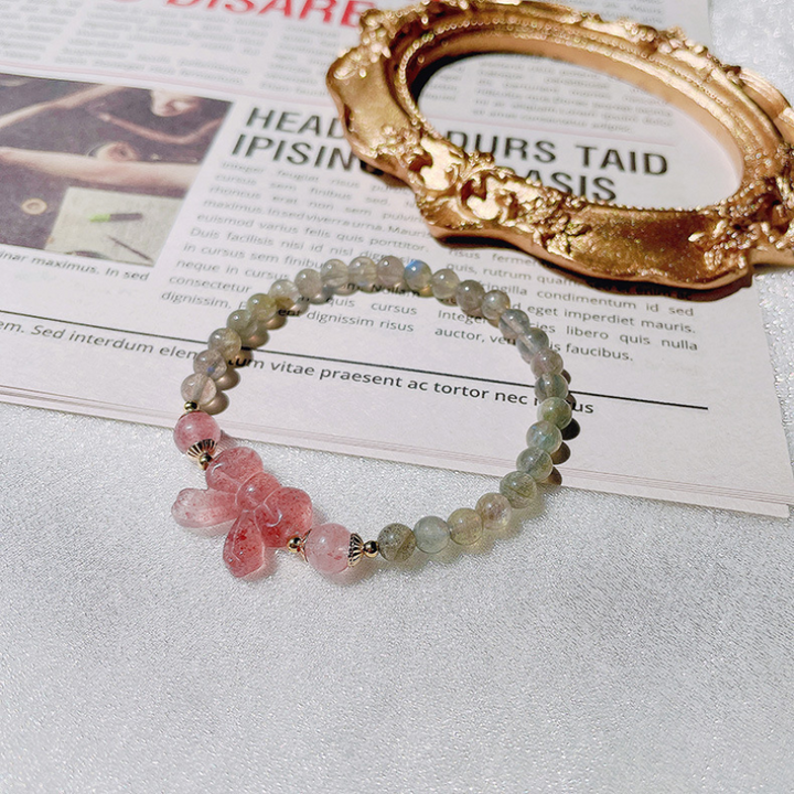 bow-knot • Strawberry Crystal Bracelet