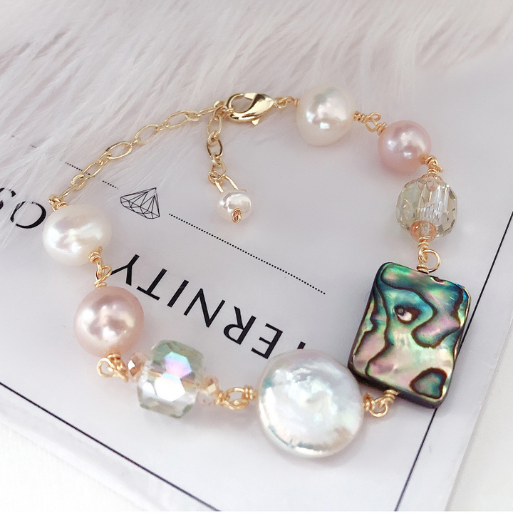 Abnormal pearl abalone shell bracelet