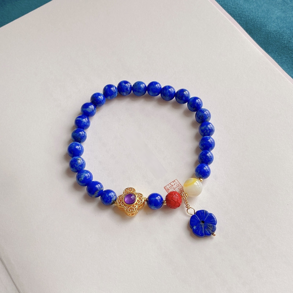 Natural lapis lazuli bracelet