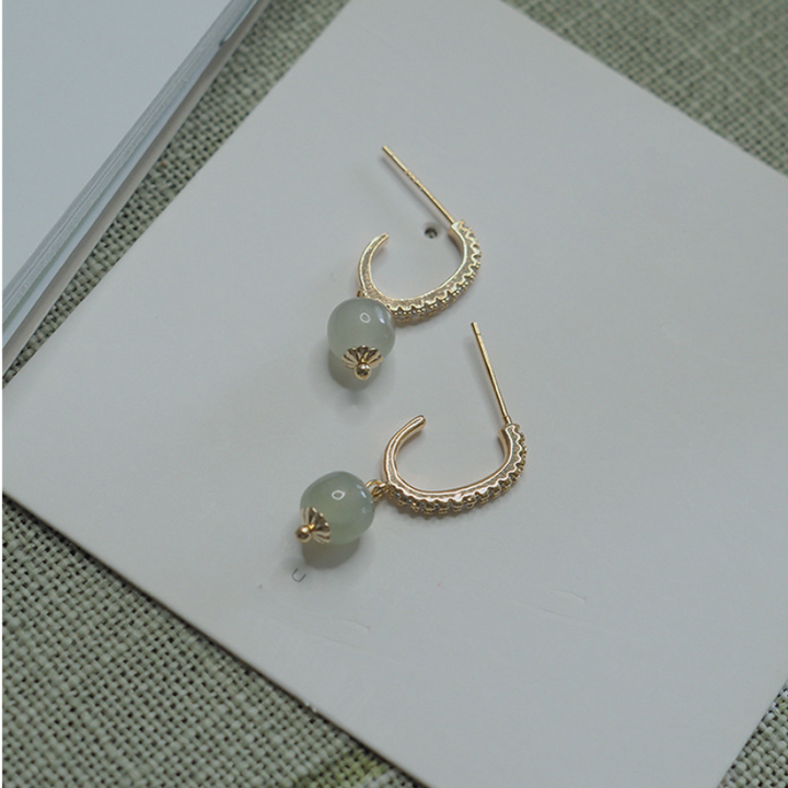 Extravagance • Emerald Jade Stone Earrings