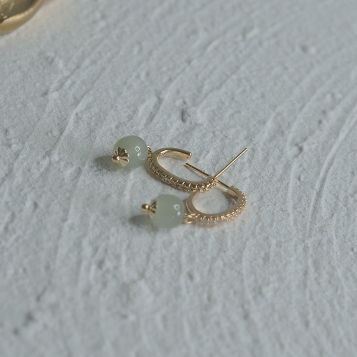 Extravagance • Emerald Jade Stone Earrings