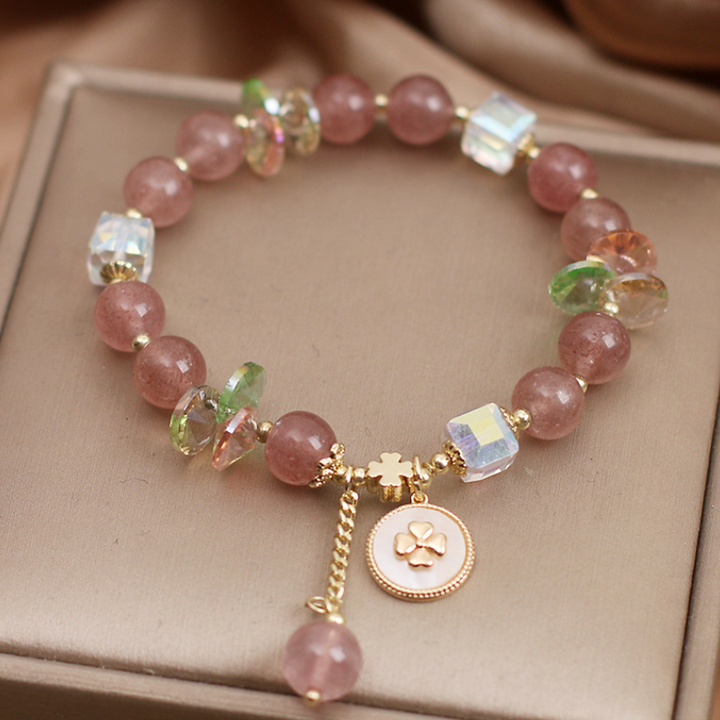 'Lucky Girl' ? Strawberry Crystal Bracelet