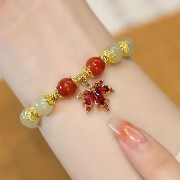 Maple Leaf • Red Agate Bracelet