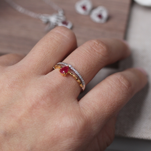 S925 Sterling Silver Ruby Ring