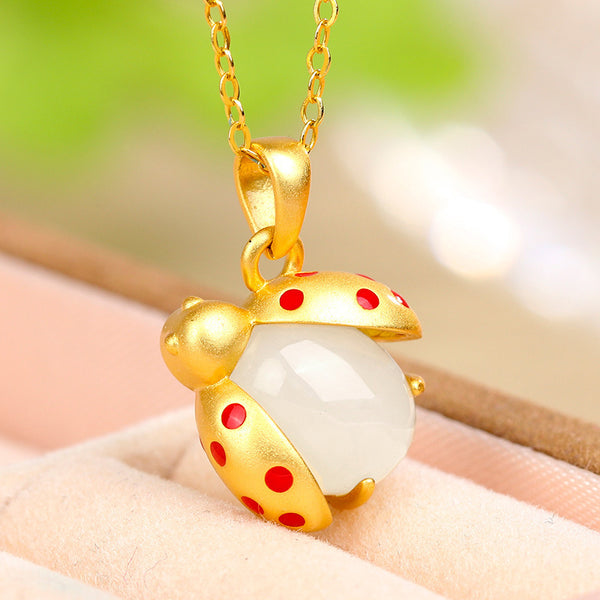 Seven Star Ladybug • Agate Necklace