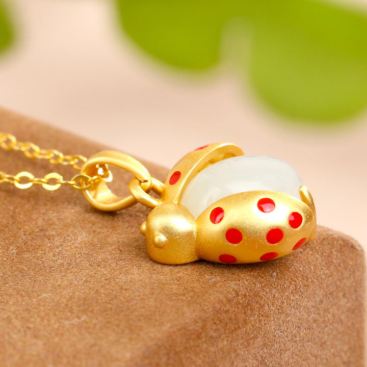 Seven Star Ladybug • Agate Necklace