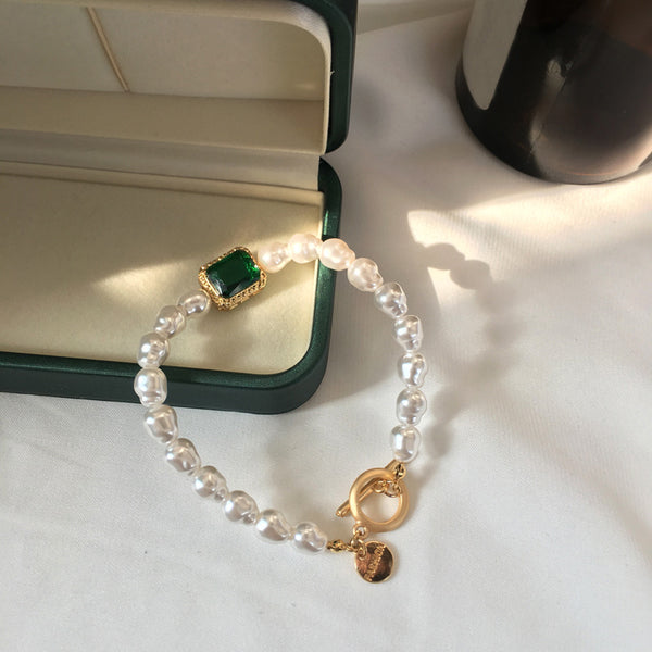 Happiness ? Pearl Emerald Bracelet