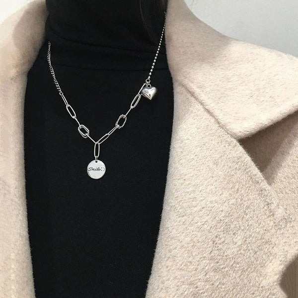 Smile & Heart Charm Necklace
