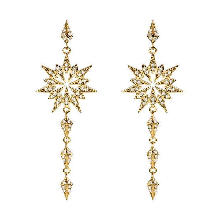 Crystal Star Tassel Earrings