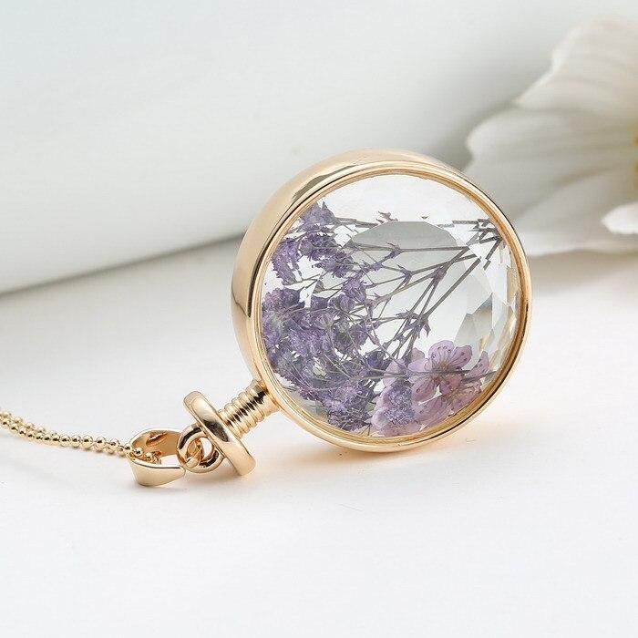 Purple Flower Pendant Necklace