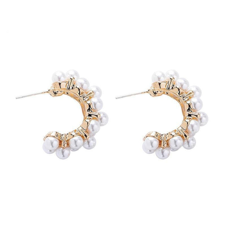 Mini-Pearl Hoop Earrings