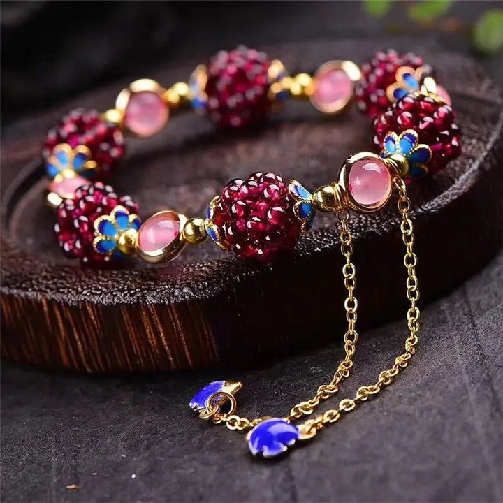 Natural Garnet Stone Pomegranate Bracelet Deegnt